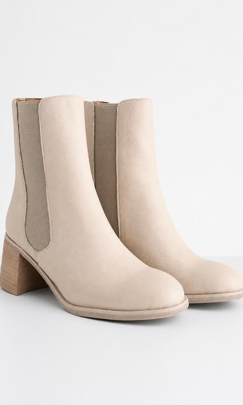 Oasis Society Cora Nude Stacked Heel Ankle Boot 8.5 New